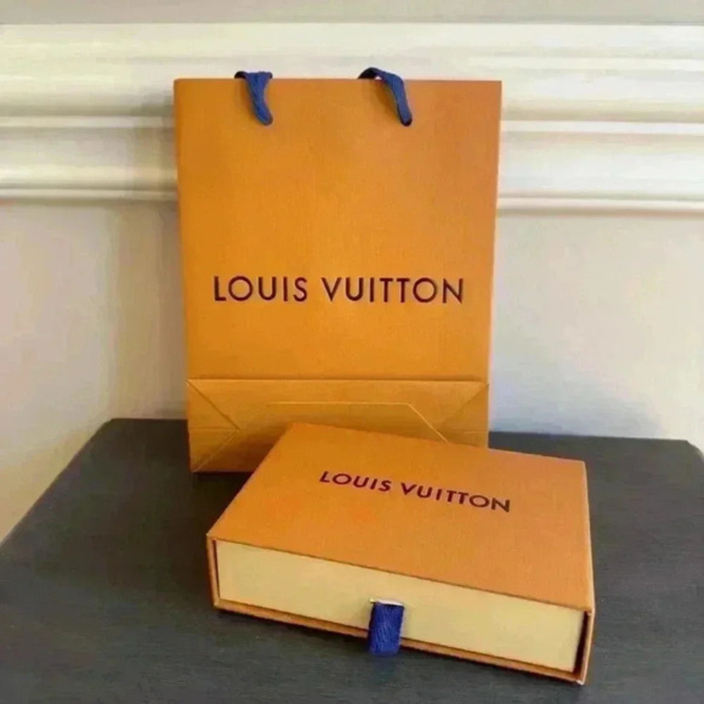 Louis Vuitton Small Drawer‎ Style Storage Box & Gift Bag 2 Piece Set 6x5x1.5 in